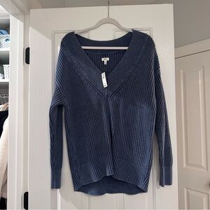 Aerie Navy Blue V Neck Sweater NWT